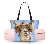CHANGLEI Funny Alpaca Llama Women'S Yoga Mat Bag With All-Over Print,Lightweight Polyester Shoulder Gym Bag,Front Open Pocket For Yoga Mat, Towel