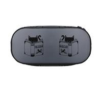 CHANGLEI Funny Cat Reading Double-Zip Pencil Case with 4 Pen Slots Mesh Pocket,Print Lightweight Durable Polyester Pencil Pouch for School,Office,Or Makeup Organizer