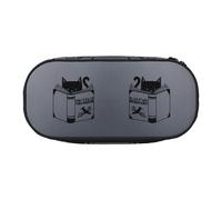 CHANGLEI Funny Cat Reading Double-Zip Pencil Case with 4 Pen Slots Mesh Pocket,Print Lightweight Durable Polyester Pencil Pouch for School,Office,Or Makeup Organizer