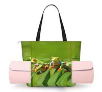 CHANGLEI Funny Frogs Women'S Yoga Mat Bag With All-Over Print,Lightweight Polyester Shoulder Gym Bag,Front Open Pocket For Yoga Mat, Towel