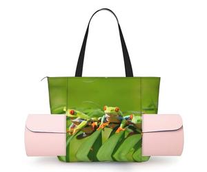 CHANGLEI Funny Frogs Women'S Yoga Mat Bag With All-Over Print,Lightweight Polyester Shoulder Gym Bag,Front Open Pocket For Yoga Mat, Towel