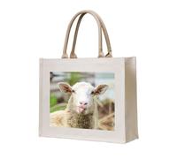 CHANGLEI Funny Naughty Sheep Tongue Cute Animal Eco-Friendly Heavy Duty Canvas Tote Bag,Large Reusable Shopping Bag With Double-Sided Print,Durable Comfortable Carry Handles