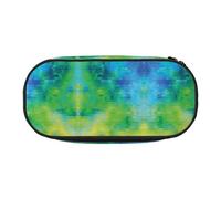 CHANGLEI Geometric Abstract Triangles Double-Zip Pencil Case with 4 Pen Slots Mesh Pocket,Print Lightweight Durable Polyester Pencil Pouch for School,Office,Or Makeup Organizer