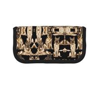 CHANGLEI German Shepherd Dog Sturdy Canvas Pencil Case with Full-Print Design,Double Zip Closure, Black Border Contrasting Design Multi-Use Organizer