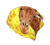 CHANGLEI Giraffe Unisex Multifunctional Beanie Hat Or Scarf-Double-Layer All-Over Print, Soft Breathable,for Everyday, Sports, and Travel Black