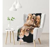 CHANGLEI Golden Retriever Dogs Puppies Pets 30"X40"Soft Flannel Fleece Blanket-Lightweight Warm Single-Sided Printed Throw Blanket For Sofa,Camping,Travel-Anti-Pilling