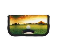 CHANGLEI Golf Course Large Canvas Pencil Case for Girls Boys,Printed Personalised Lightweight Pencil Stationery Case