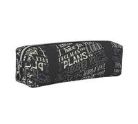 CHANGLEI I Know The Plans Have You Declares Lord Minimalist All-Over Print Cross-Grain PVC Leather Zipper Pencil Case, Soft Lined Portable Pen Pouch Stationery Bag