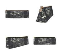 CHANGLEI I Know The Plans Have You Declares Lord Printed Triangular Pencil Case,Cross Texture Pu Leather Cosmetic Pouch, Large Capacity Pen Bag with Zipper