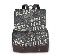 CHANGLEI I Know The Plans Have You Declares Lord Women'S Genuine Leather Backpack,Full-Pattern Print,Fashion Casual Daypack For School Travel Work