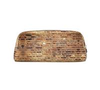 CHANGLEI Industrial Brick Wall Background Personalised Leather Pencil Case for Girls Boys,Printed Lightweight Pencil Stationery Case