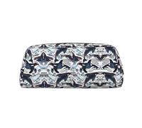 CHANGLEI Killer Whale Personalised Leather Pencil Case for Girls Boys,Printed Lightweight Pencil Stationery Case