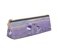 CHANGLEI Lavender Field Bike Cute Leather Pencil Case for Girls Boys,Printed Personalised Lightweight Pencil Stationery Case