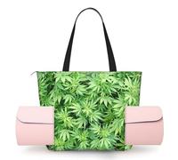 CHANGLEI Leaves Plants Women'S Yoga Mat Bag With All-Over Print,Lightweight Polyester Shoulder Gym Bag,Front Open Pocket For Yoga Mat, Towel