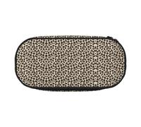 CHANGLEI Leopard Print Double-Zip Pencil Case with 4 Pen Slots Mesh Pocket,Print Lightweight Durable Polyester Pencil Pouch for School,Office,Or Makeup Organizer