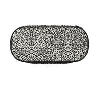 CHANGLEI Leopard Print Double-Zip Pencil Case with 4 Pen Slots Mesh Pocket,Print Lightweight Durable Polyester Pencil Pouch for School,Office,Or Makeup Organizer