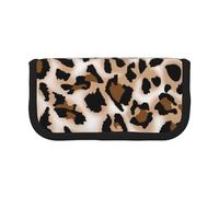 CHANGLEI Leopard Print Large Canvas Pencil Case for Girls Boys,Printed Personalised Lightweight Pencil Stationery Case
