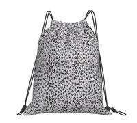 CHANGLEI Leopard Print Large Casual Drawstring Backpack With Print,Water-Resistant Polyester,Lightweight Durable,Black Contrast Back For Gym,Yoga,Travel