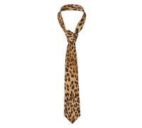 CHANGLEI Leopard Print Men's Silk Ties, Personalised Printed Men's Neckties, Adjustable Business Wedding Formal Ties in Black