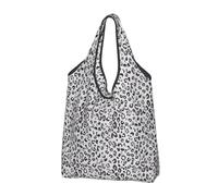 CHANGLEI Leopard Print Reusable Foldable Shopping Bag With All-Over Print-Waterproof Grocery Tote,Compact Carry Pouch,Holds 50lbs,Eco-Friendly Machine Washable