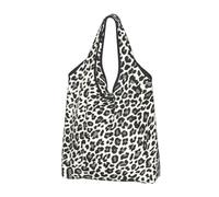 CHANGLEI Leopard Print Reusable Foldable Shopping Bag With All-Over Print-Waterproof Grocery Tote,Compact Carry Pouch,Holds 50lbs,Eco-Friendly Machine Washable