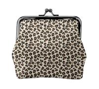 CHANGLEI Leopard Print Women's Bifold Kiss Lock Coin Purse-Double-Sided Printed Leather Small Wallet for Cards,Cash,Coins-Secure Clasp Closure for Women Or Girls