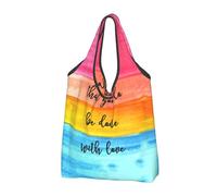 CHANGLEI Let All You Do Be Done With Love Reusable Foldable Shopping Bag With All-Over Print-Waterproof Grocery Tote,Compact Carry Pouch,Holds 50lbs,Eco-Friendly Machine Washable