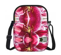 CHANGLEI Lily Flower Crossbody Bag With Print,Lightweight 600d Oxford-Fabric,Water-Resistant Scratch-Resistant, Zipper Closure+Turn-Lock Flap