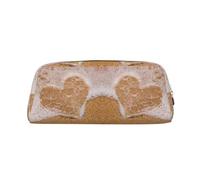 CHANGLEI Love Heart Beach Personalised Leather Pencil Case for Girls Boys,Printed Lightweight Pencil Stationery Case