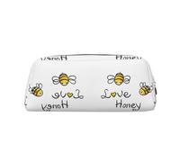 CHANGLEI Love Honey Personalised Leather Pencil Case for Girls Boys,Printed Lightweight Pencil Stationery Case