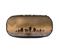 CHANGLEI Many Zombie Double-Zip Pencil Case with 4 Pen Slots Mesh Pocket,Print Lightweight Durable Polyester Pencil Pouch for School,Office,Or Makeup Organizer