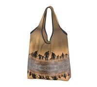 CHANGLEI Many Zombie Reusable Foldable Shopping Bag With All-Over Print-Waterproof Grocery Tote,Compact Carry Pouch,Holds 50lbs,Eco-Friendly Machine Washable