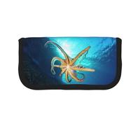 CHANGLEI Marine Biology Large Canvas Pencil Case for Girls Boys,Printed Personalised Lightweight Pencil Stationery Case