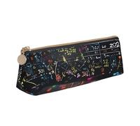 CHANGLEI Math Formula Cute Leather Pencil Case for Girls Boys,Printed Personalised Lightweight Pencil Stationery Case