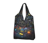 CHANGLEI Math Formula Reusable Foldable Shopping Bag With All-Over Print-Waterproof Grocery Tote,Compact Carry Pouch,Holds 50lbs,Eco-Friendly Machine Washable