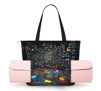 CHANGLEI Math Formula Women'S Yoga Mat Bag With All-Over Print,Lightweight Polyester Shoulder Gym Bag,Front Open Pocket For Yoga Mat, Towel