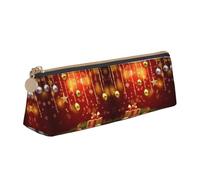 CHANGLEI Merry Christmas-3 Cute Leather Pencil Case for Girls Boys,Printed Personalised Lightweight Pencil Stationery Case