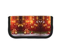 CHANGLEI Merry Christmas-3 Large Canvas Pencil Case for Girls Boys,Printed Personalised Lightweight Pencil Stationery Case