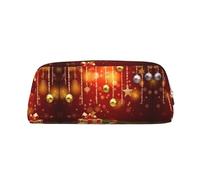 CHANGLEI Merry Christmas-3 Personalised Leather Pencil Case for Girls Boys,Printed Lightweight Pencil Stationery Case