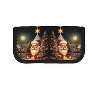 CHANGLEI Merry Christmas-6 Large Canvas Pencil Case for Girls Boys,Printed Personalised Lightweight Pencil Stationery Case