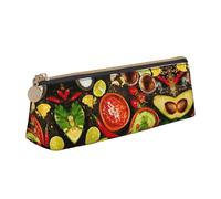 CHANGLEI Mexican Food Cute Leather Pencil Case for Girls Boys,Printed Personalised Lightweight Pencil Stationery Case