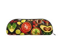 CHANGLEI Mexican Food Cute Leather Pencil Case Storage Bag,Printed Lightweight Stationery Cosmetic Storage Bag