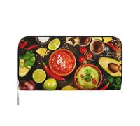 CHANGLEI Mexican Food Long Zip Around Pu Leather Clutch Wallet for Women,Multi-Functional Purse with Coin Pocket, Multiple Card Slots and Organizer Compartments