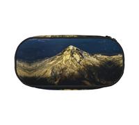 CHANGLEI Mount Nature Double-Zip Pencil Case with 4 Pen Slots Mesh Pocket,Print Lightweight Durable Polyester Pencil Pouch for School,Office,Or Makeup Organizer