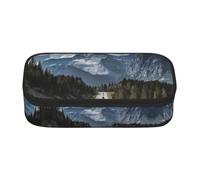 CHANGLEI Mountain Landscape Large Capacity Pencil Case, Oxford-Cloth Sturdy Stationery Pouch with Removable Divider Mesh Pocket,Multi-Compartment Waterproof Pen Bag