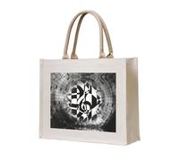 CHANGLEI Musical Theme Music Clefs Eco-Friendly Heavy Duty Canvas Tote Bag,Large Reusable Shopping Bag With Double-Sided Print,Durable Comfortable Carry Handles