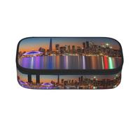 CHANGLEI Night Canada Large Capacity Pencil Case, Oxford-Cloth Sturdy Stationery Pouch with Removable Divider Mesh Pocket,Multi-Compartment Waterproof Pen Bag