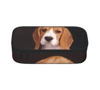 CHANGLEI Ovely Pet Dog Beagle Large Capacity Pencil Case, Oxford-Cloth Sturdy Stationery Pouch with Removable Divider Mesh Pocket,Multi-Compartment Waterproof Pen Bag