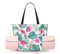 CHANGLEI Palm Tree Leaf Women'S Yoga Mat Bag With All-Over Print,Lightweight Polyester Shoulder Gym Bag,Front Open Pocket For Yoga Mat, Towel