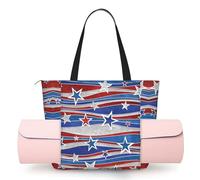 CHANGLEI Patriotic Stars Strips Independence Day Women'S Yoga Mat Bag With All-Over Print,Lightweight Polyester Shoulder Gym Bag,Front Open Pocket For Yoga Mat, Towel